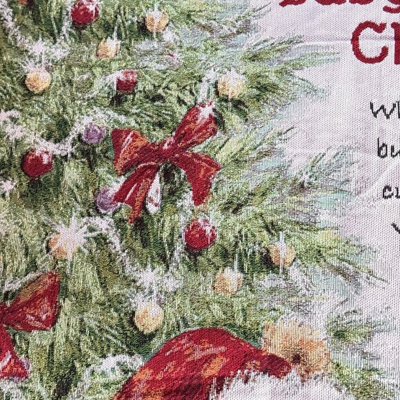 Babys 1st Christmas Throw Blanket 50 X 36 Collections Etc. Woven Teddy Bear - Picture 6 of 11